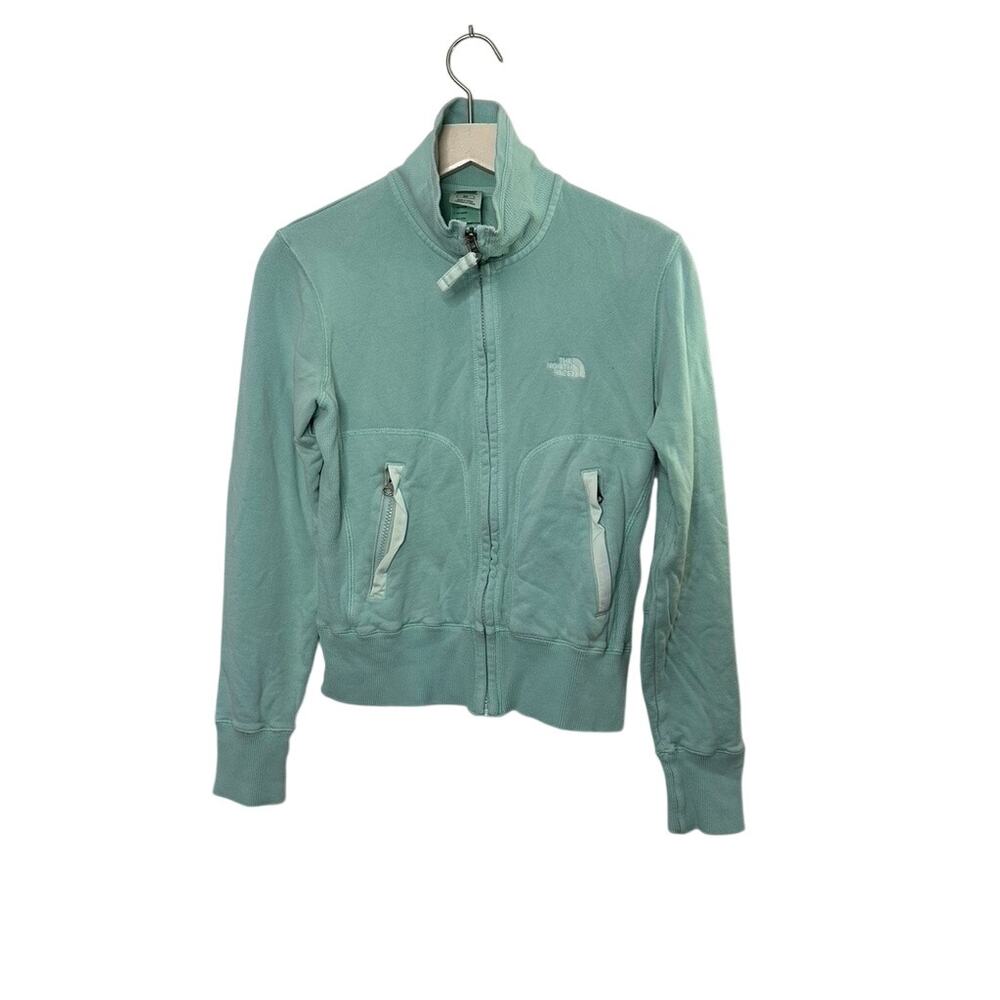 Vintage 00's Y2K The North Face Teal Full Zip Sweat Jacket Size Small